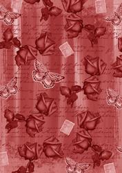 Red Painted Rose Butterfly A4 Backing Paper