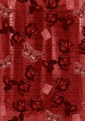 Dark Red Painted Rose Butterfly A4 Backing Paper
