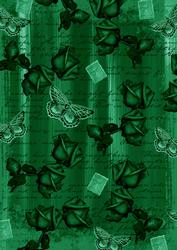 Dark Green Painted Rose Butterfly A4 Backing Paper