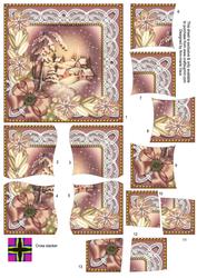 Snowy Village Poinsettia 5in Cross Stacker