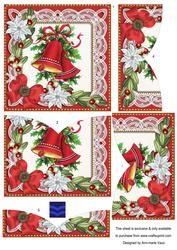 Christmas Bells Red Poinsettia 5in V Bottom Stacker