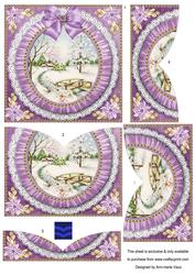 Pretty Snowscene Lilac Ruffle 5in V Bottom Stacker