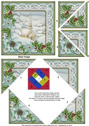 Ice Church Teal Poinsettia 5in Triangle Spiral Stacker