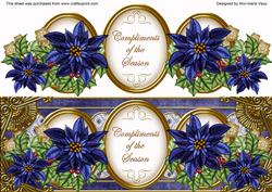 Dblue Poinsettia Compliments of Season Large Dl Decoupage