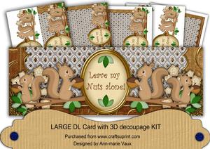 Squirrels Leave My Nuts Alone! Large Dl Decoupage Card Kit