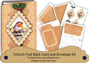 Blue Robin Borange Fold Back Lace Card and Envelope Kit