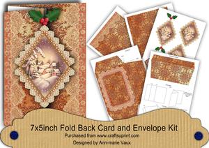 Snowy Village Fold Back Lace Card and Envelope Kit