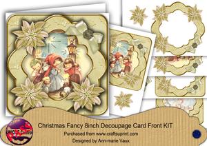 Nativity Scene Cream Christmas Fancy 8in Decoupage Cf Kit