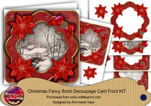Winter Walk Red Christmas Fancy 8in Decoupage Cf Kit