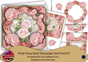 Pink Anniversary Roses Fancy Picture 8in Decoupage Cf Kit