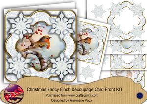 Robin Blue Snowflake Fancy Picture 8in Decoupage Cf Kit