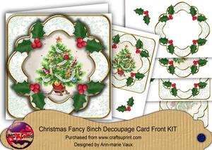 Elegant Tree Holly Fancy Picture 8in Decoupage Cf Kit