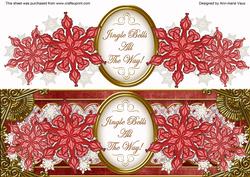 Red Snowflake Jingle All the Way! Large Dl Decoupage Topper