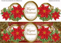 Red Poinsettia Magical Christmas Large Dl Topper