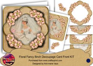 Blushing Bride Cream Blossom Fancy Picture 8in Decoupage Kit
