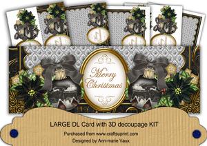Christmas Night Merry Christmas Large Dl Card Kit