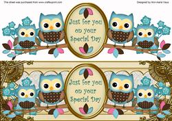 Blue Owls Cream Special Day Large Dl Topper