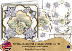 Grey Church Snowflake Fancy Picture 8in Decoupage Cf Kit
