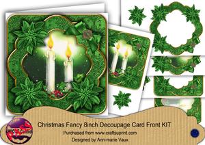 Green Candle Duo Fancy Picture 8in Decoupage Cf Kit