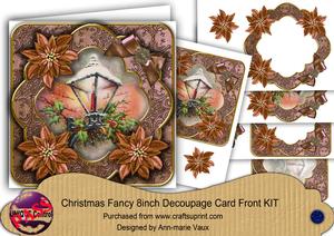 Bronze Christmas Lantern Fancy Picture 8in Decoupage Cf Kit