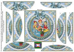 Blue Carol Singers Ruffle 5in Round Spiral Edge Stacker