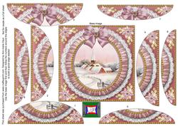 Pink Village Church Ruffle 5in Round Spiral Edge Stacker