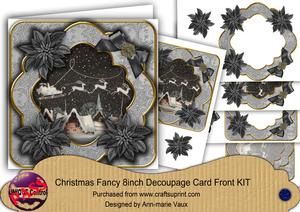 Christmas Night Fancy Picture 8in Decoupage Cf Kit