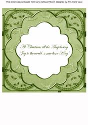 Olive Holly Rosette Angels Sing 8in Insert Panel Sheet