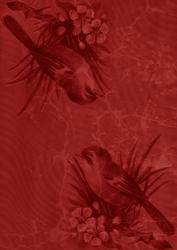 Dark Red Bird Duo A4 Backing Paper
