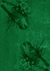 Dark Green Bird Duo A4 Backing Paper