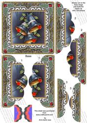 Navy Christmas Lace Bells 5in Scalloped Side Stacker