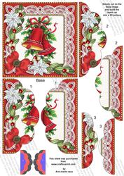 Christmas Bells Poinsettia 5in Scalloped Side Stacker