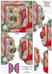 Christmas Door Snow 5in Scalloped Side Stacker