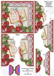 Glory Book Red Poinsettia 5in Scalloped Side Stacker