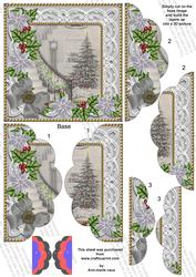 Grey Tree Poinsettia 5in Scalloped Side Stacker