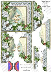 Snow Bells Poinsettia 5in Scalloped Side Stacker