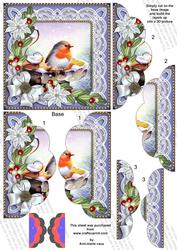 Blue Robin Poinsettia 5in Scalloped Side Stacker