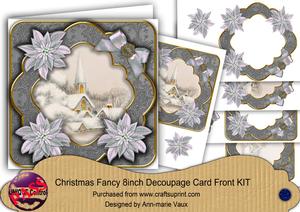 Ice Church Grey Poin Fancy Picture 8in Decoupage Cf Kit