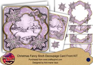 Pretty Snowscene Lilac Tones Picture 8in Decoupage Cf Kit