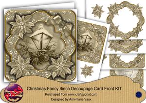 Christmas Lantern Tea Tone Picture 8in Decoupage Cf Kit