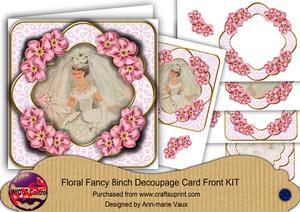 Blushing Bride Pink Blossom Picture 8in Decoupage Cf Kit