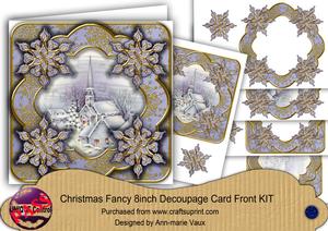 Blue Church Gold Flake Fancy 8in Decoupage Cf Kit