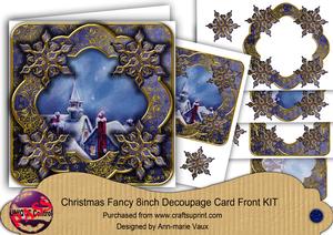 Blue Rooftops Flake Fancy 8in Decoupage Cf Kit