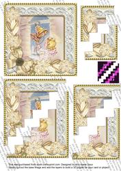 Angels Bell Pulling Poinsettia 5in Zig Zag Triangle Stacker