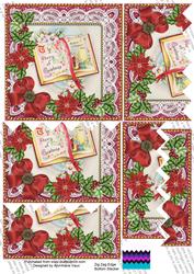 Glory Book Red Poinsettia 5in Zig Zag Bottom Stacker