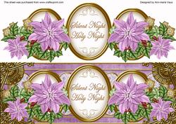 Lilac Poinsettia Silent Night Large Dl Decoupage Topper