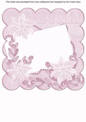 Lilac Poinsettia Edge1 8in Scallop Card Insert Panel Sheet