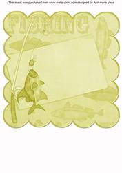 Cream Fishing 8in Scallop Card Insert Panel Sheet