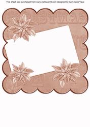 Dpink Poinsettia Edge2 8in Scallop Card Insert Panel Sheet