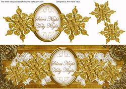 Gold Goldflake Silent Night Large Dl Decoupage Topper